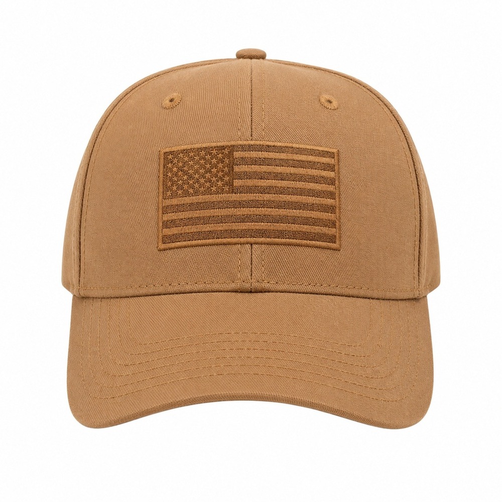 H3‎ Headwear American Flag Patch Hat Unisex OS Coyote Brown NWT Tactical Cap